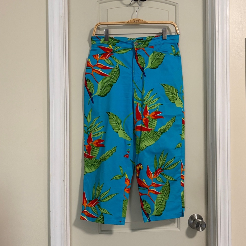 Bill lads Tropical Blue Floral Pants size 4P
